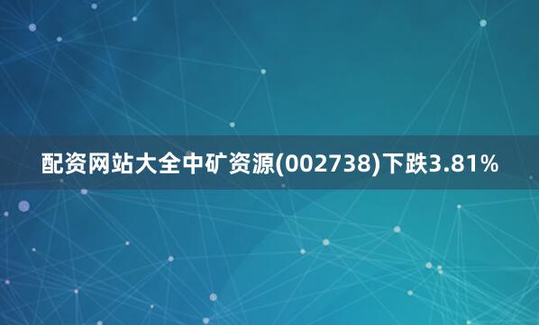 配资网站大全中矿资源(002738)下跌3.81%
