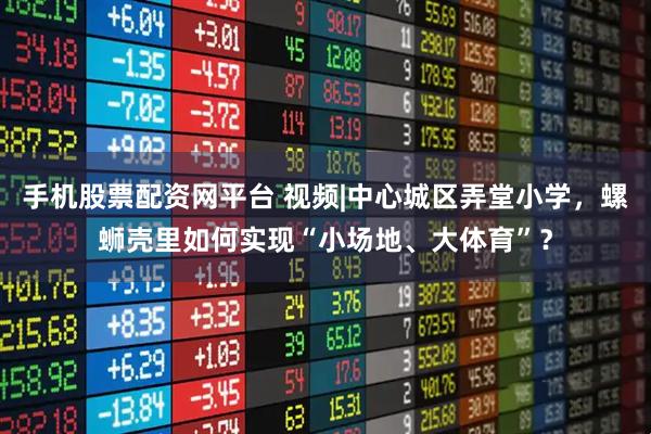 手机股票配资网平台 视频|中心城区弄堂小学,螺蛳壳里如何实现“小场地、大体育”?